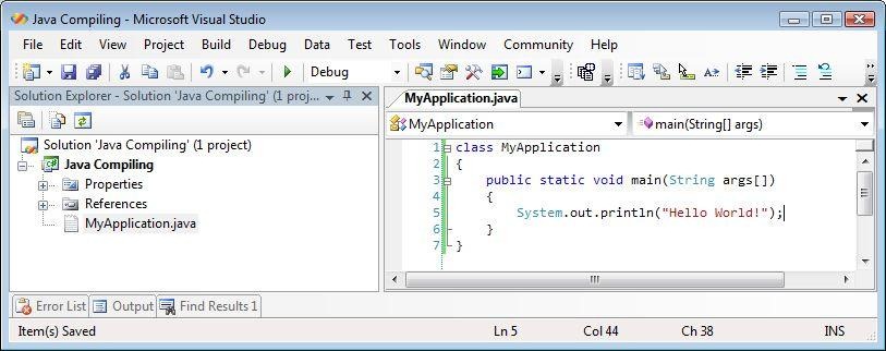 visual studio java development